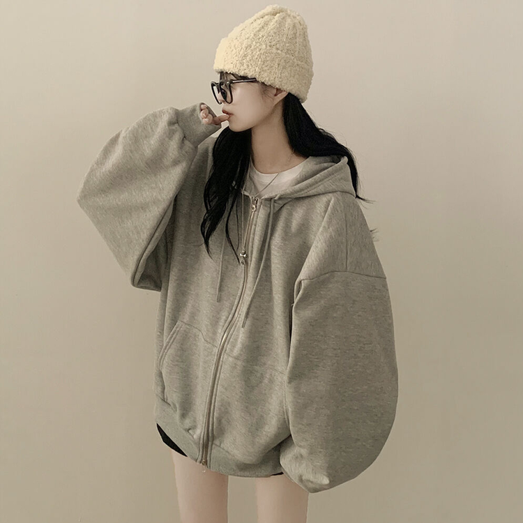 남녀공용 리얼 왕오버핏 투웨이 후드집업 빅사이즈 그레이