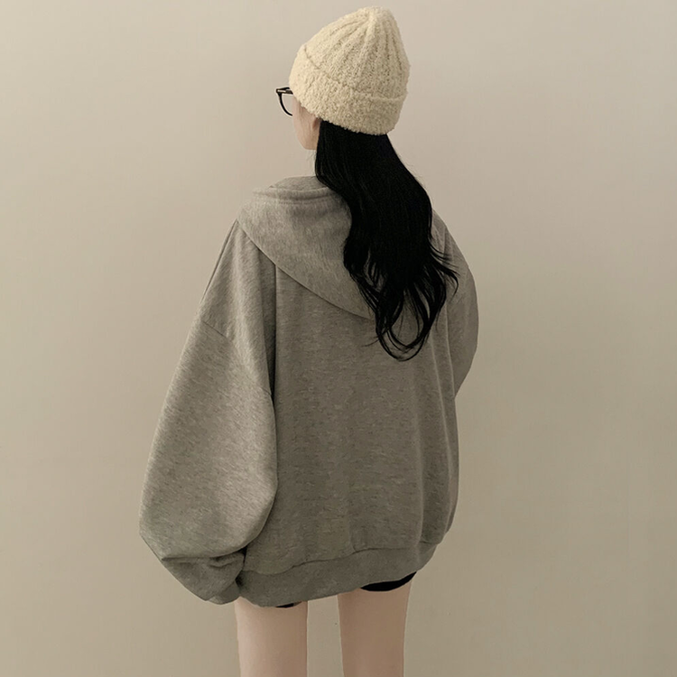 남녀공용 리얼 왕오버핏 투웨이 후드집업 빅사이즈 그레이