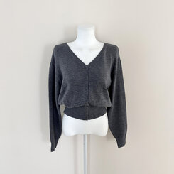 Vネックルーズフィット長袖カーディガン(7color)