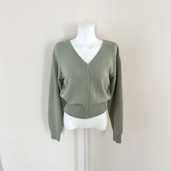 Vネックルーズフィット長袖カーディガン(7color)