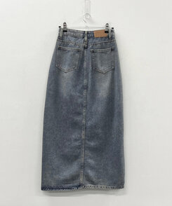 ベリードデニムスリットAラインスカート