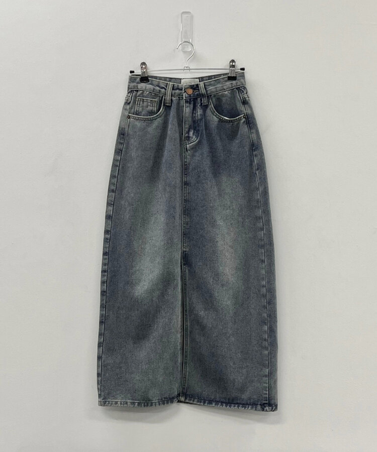 ベリードデニムスリットAラインスカート