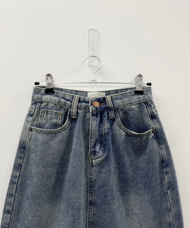 ベリードデニムスリットAラインスカート