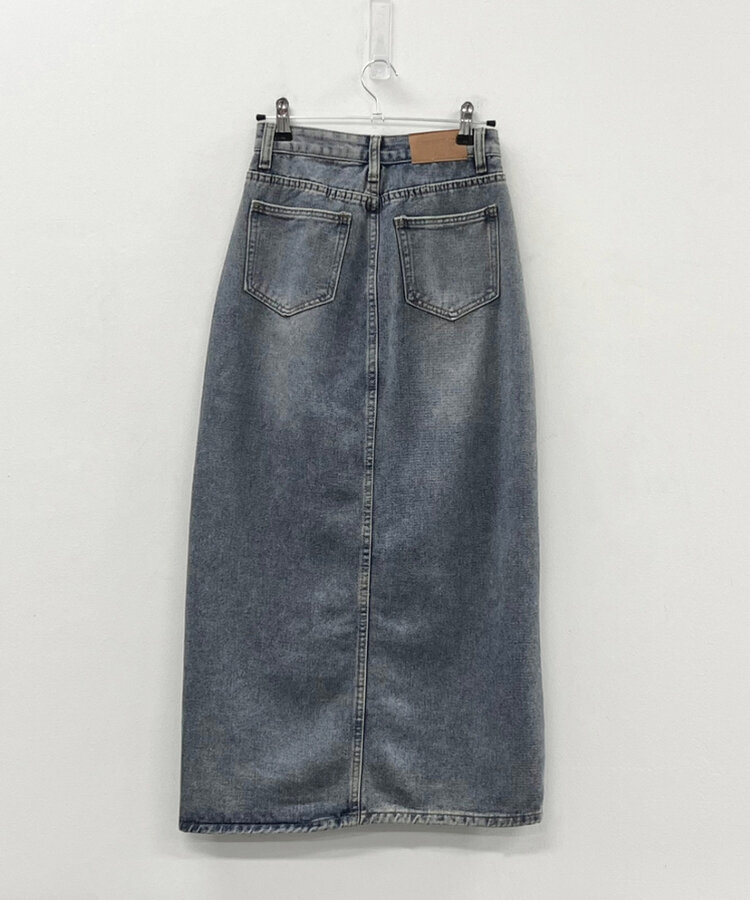 ベリードデニムスリットAラインスカート