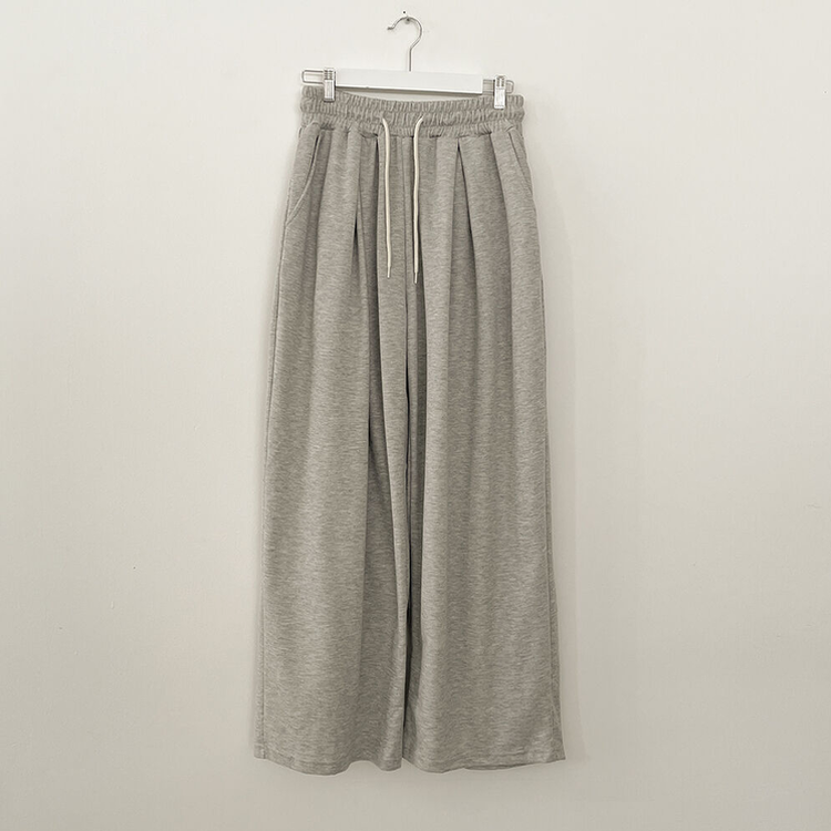 빅사이즈 핀턱 밴딩 와이드 트레이닝 롱팬츠 남녀공용