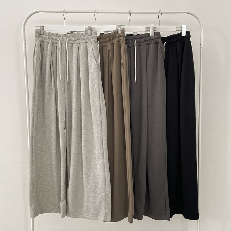 빅사이즈 핀턱 밴딩 와이드 트레이닝 롱팬츠 남녀공용