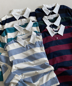 カラーポイントストライプ長袖Tシャツ(6color)