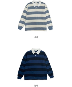 カラーポイントストライプ長袖Tシャツ(6color)