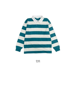 カラーポイントストライプ長袖Tシャツ(6color)