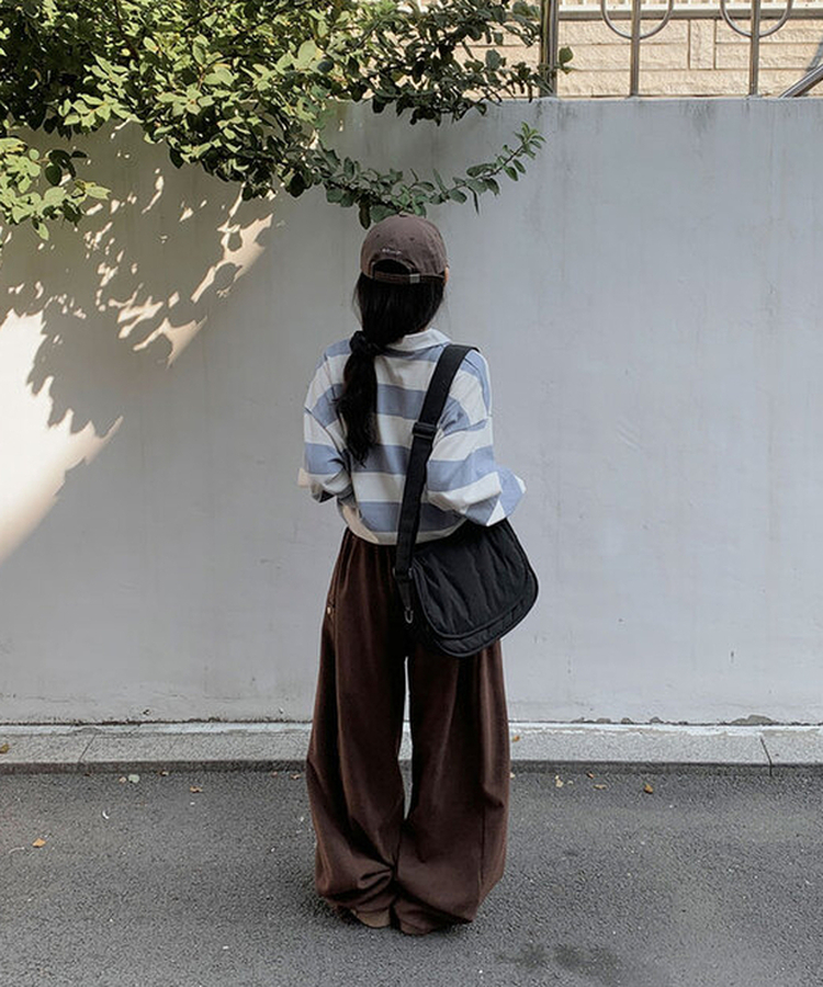 カラーポイントストライプ長袖Tシャツ(6color) SKY BLUE