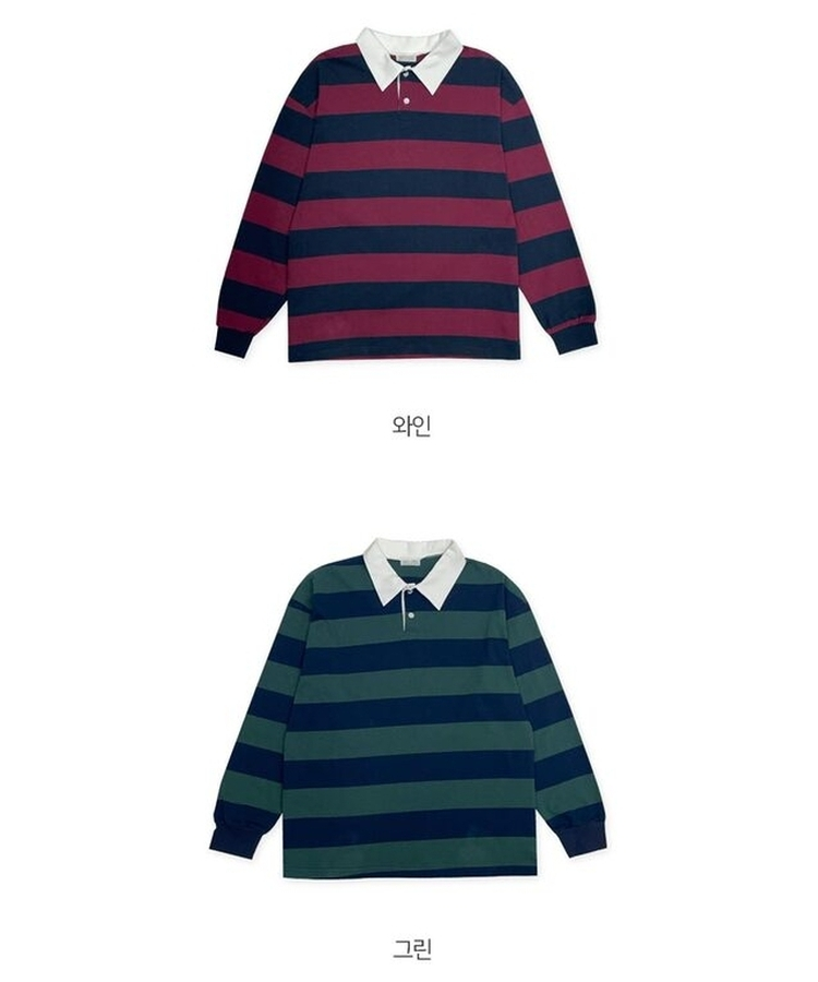 カラーポイントストライプ長袖Tシャツ(6color)