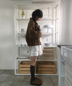 ミニスカート ティアードレースミニスカート IVORY