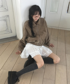 ミニスカート ティアードレースミニスカート IVORY