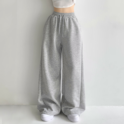 쏘야 밴딩 사이드 핀턱 롱와이드 팬츠 코튼 트레이닝 바지 기장선택 키작녀 키큰녀 남녀공용 빅사이즈 사계절팬츠 그레이