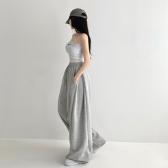 쏘야 밴딩 사이드 핀턱 롱와이드 팬츠 코튼 트레이닝 바지 기장선택 키작녀 키큰녀 남녀공용 빅사이즈 사계절팬츠 그레이