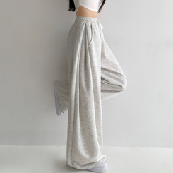 쏘야 밴딩 사이드 핀턱 롱와이드 팬츠 코튼 트레이닝 바지 기장선택 키작녀 키큰녀 남녀공용 빅사이즈 사계절팬츠 백멜란지