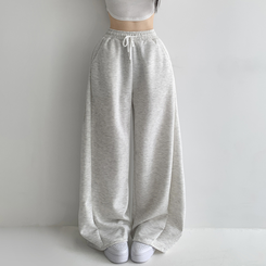 쏘야 밴딩 사이드 핀턱 롱와이드 팬츠 코튼 트레이닝 바지 기장선택 키작녀 키큰녀 남녀공용 빅사이즈 사계절팬츠 백멜란지