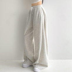 쏘야 밴딩 사이드 핀턱 롱와이드 팬츠 코튼 트레이닝 바지 기장선택 키작녀 키큰녀 남녀공용 빅사이즈 사계절팬츠 백멜란지