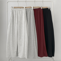 쏘야 밴딩 사이드 핀턱 롱와이드 팬츠 코튼 트레이닝 바지 기장선택 키작녀 키큰녀 남녀공용 빅사이즈 사계절팬츠