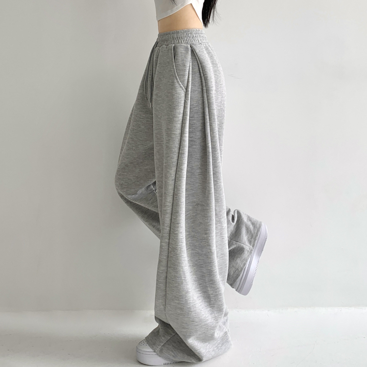 쏘야 밴딩 사이드 핀턱 롱와이드 팬츠 코튼 트레이닝 바지 기장선택 키작녀 키큰녀 남녀공용 빅사이즈 사계절팬츠 그레이
