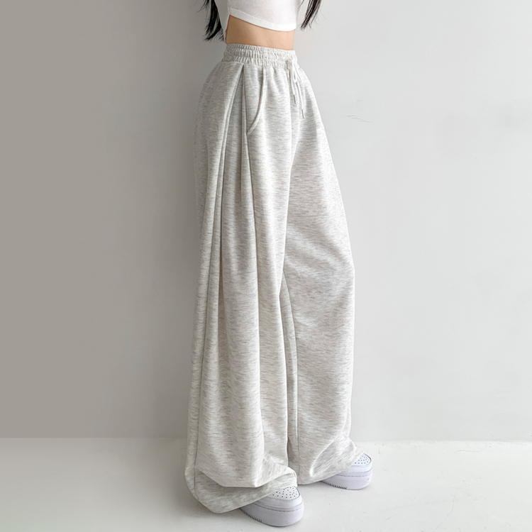 쏘야 밴딩 사이드 핀턱 롱와이드 팬츠 코튼 트레이닝 바지 기장선택 키작녀 키큰녀 남녀공용 빅사이즈 사계절팬츠 백멜란지