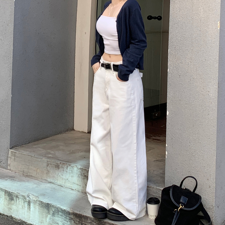 프레즐 비조 백포인트 허리 3버튼 비죠 하이웨스트 로우 코튼 면 와이드 팬츠 바지 사계절템 데일리룩 남녀공용 유니섹스 블랙 바지 3color 화이트