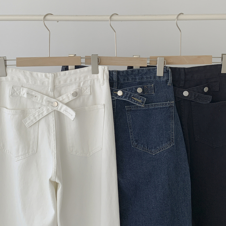 프레즐 비조 백포인트 허리 3버튼 비죠 하이웨스트 로우 코튼 면 와이드 팬츠 바지 사계절템 데일리룩 남녀공용 유니섹스 블랙 바지 3color