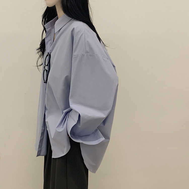 딸기크림 바스락 코튼 베이직 기본 긴팔셔츠 빅사이즈 레이어드템 소라