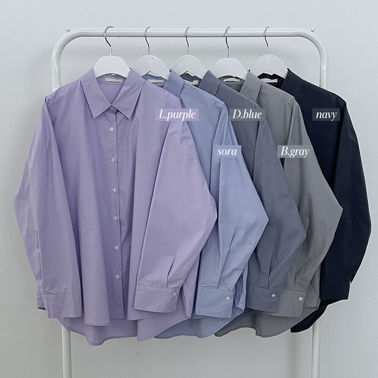 딸기크림 바스락 코튼 베이직 기본 긴팔셔츠 빅사이즈 레이어드템