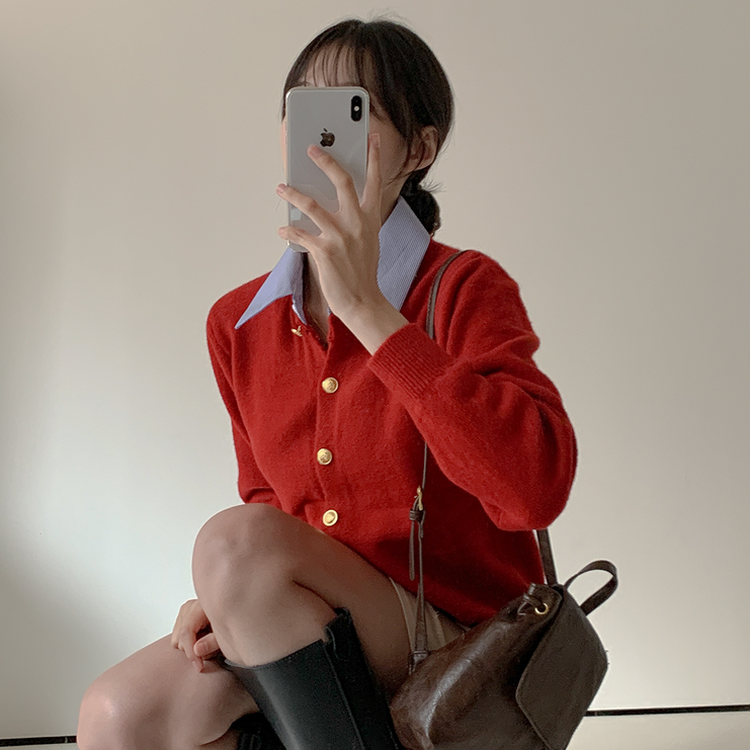 ルーズフィットカーディガン(5color) red