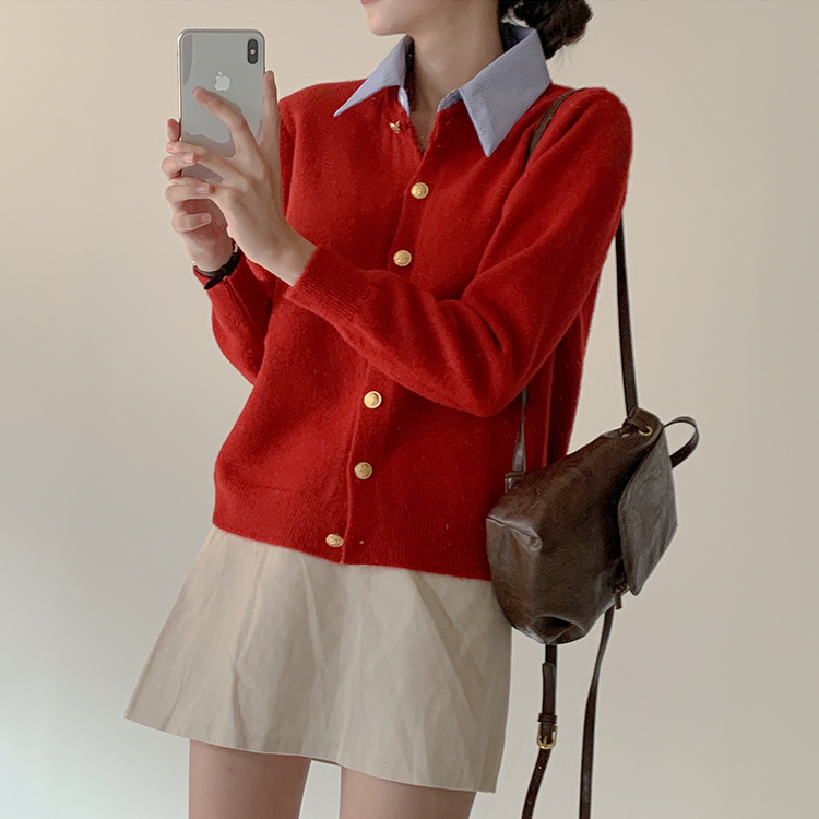 ルーズフィットカーディガン(5color) red