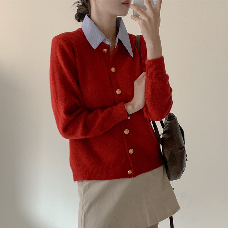 ルーズフィットカーディガン(5color) red