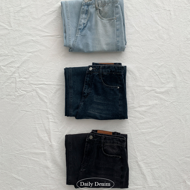 ビンテージウォッシングハイウエストデニムパンツ