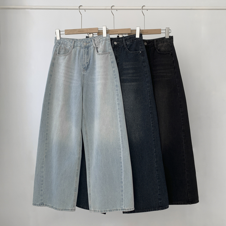 ビンテージウォッシングハイウエストデニムパンツ