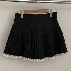 レインレースプリーツミニスカート