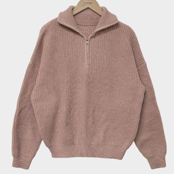 어라운드 하찌반집업 루즈핏 카라 니트 5color