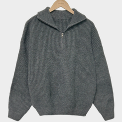 어라운드 하찌반집업 루즈핏 카라 니트 5color