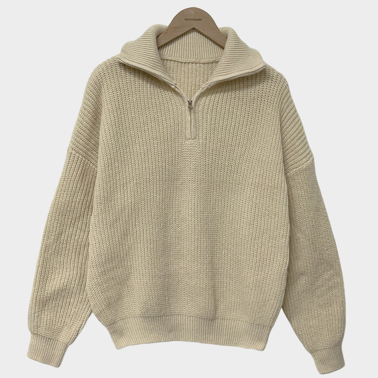 어라운드 하찌반집업 루즈핏 카라 니트 5color