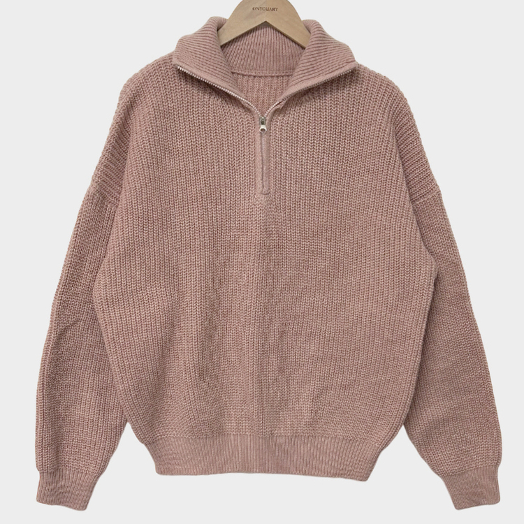 어라운드 하찌반집업 루즈핏 카라 니트 5color