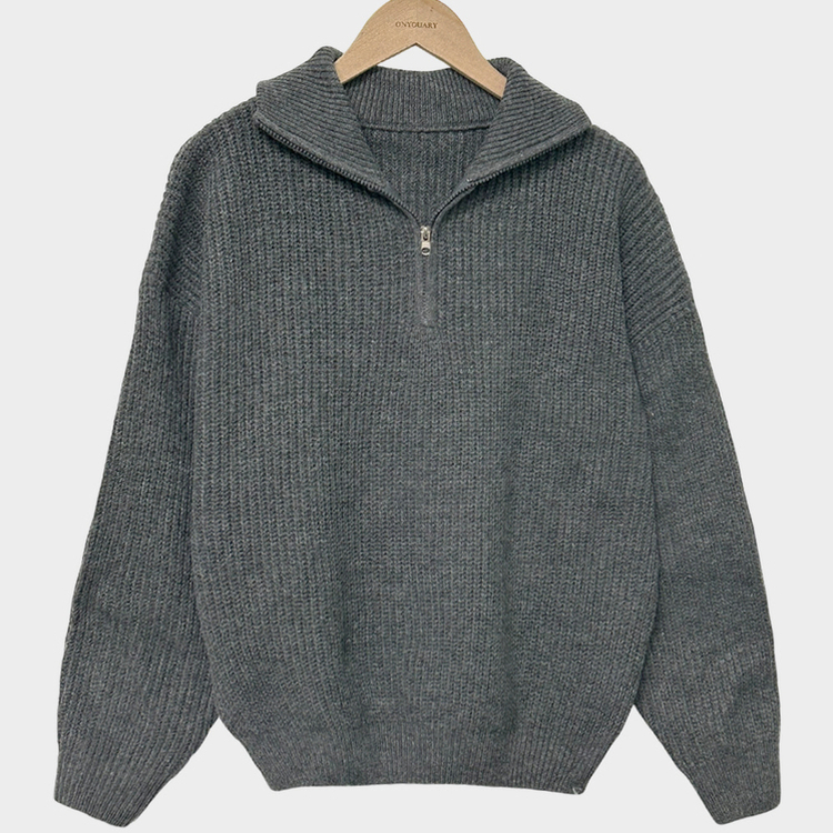 어라운드 하찌반집업 루즈핏 카라 니트 5color