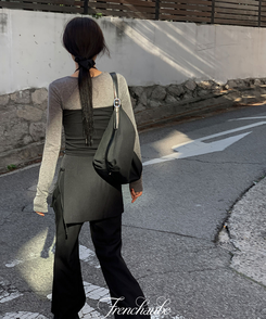 スラックス レイヤードスカートパンツスラックスパンツ BLACK