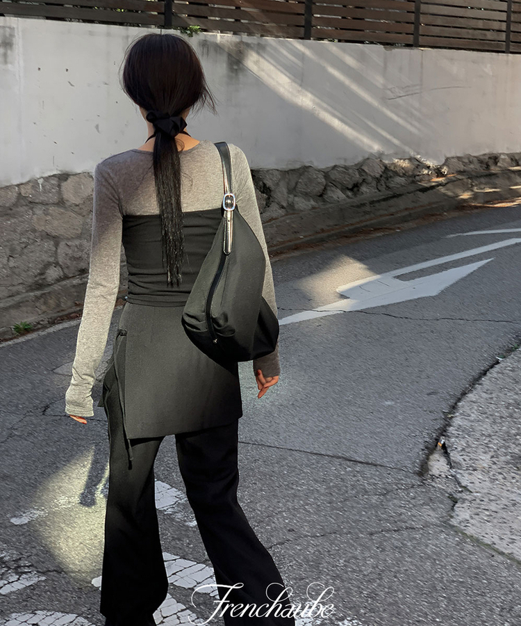 レイヤードスカートパンツスラックスパンツ BLACK