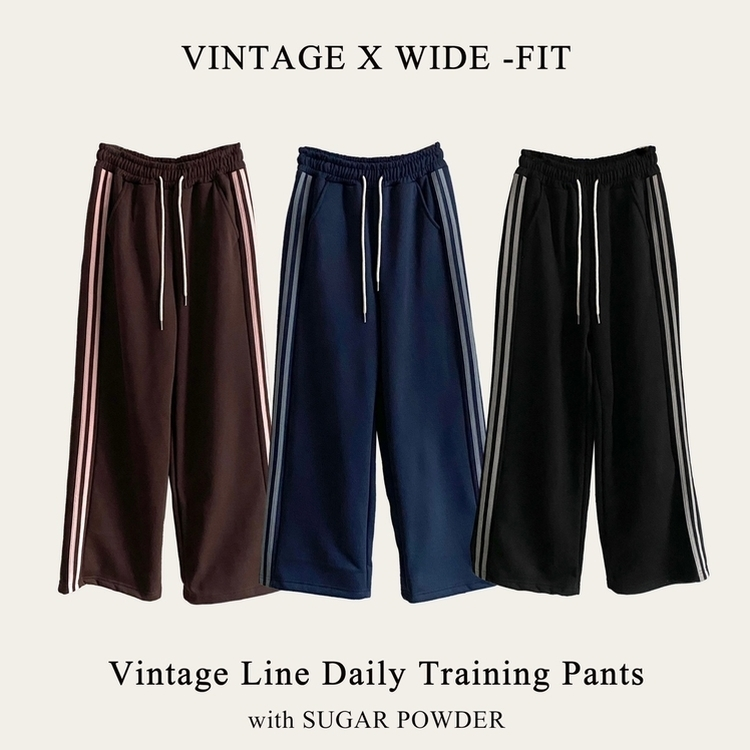 ヌテラバイカラートレーニングジャージラインパンツ