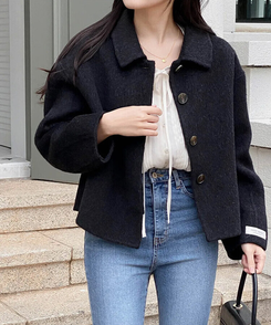 ボタンハンドメイドウールジャケット｜ジャケット｜韓国ファッション