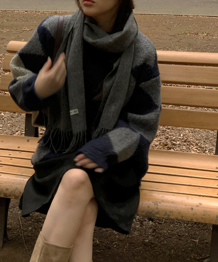 ウールマフラー(11color) DARK GRAY