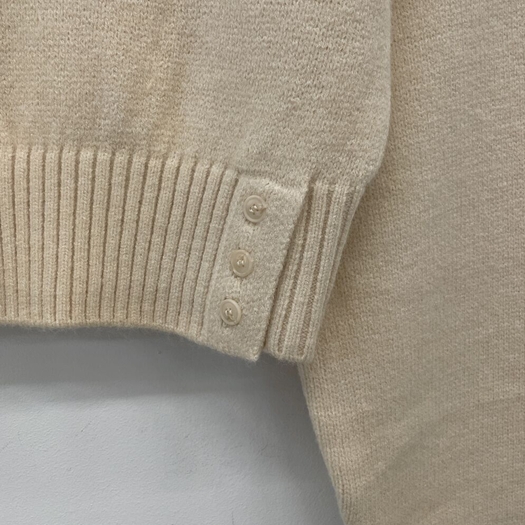 아방핏 트임버튼 원 오프숄더 크롭 입술넥 벌룬니트 연말룩