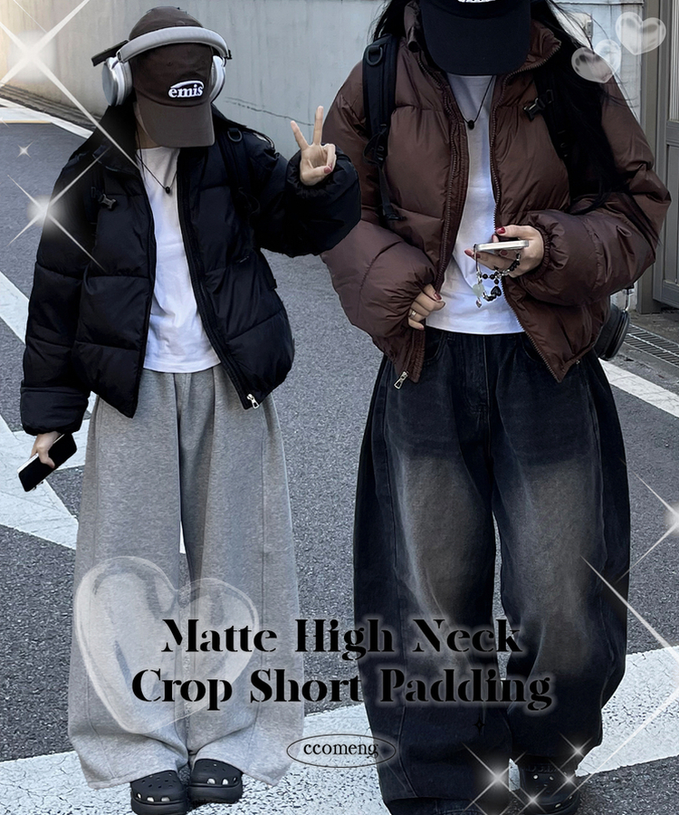 ハイネッククロップショートダウンジャケット｜ダウン｜韓国