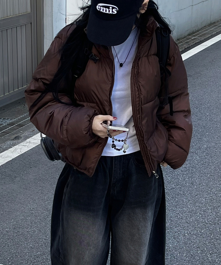 ハイネッククロップショートダウンジャケット｜ダウン｜韓国