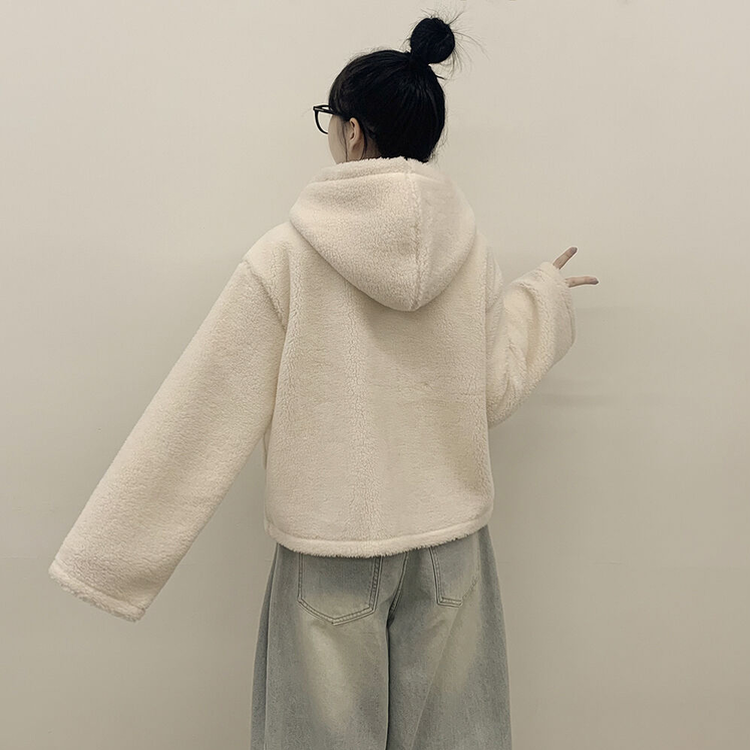 포근 후드 양털 떡볶이 퍼자켓 숏코트 덤블점퍼