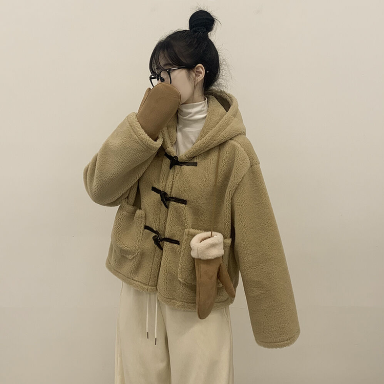 포근 후드 양털 떡볶이 퍼자켓 숏코트 덤블점퍼